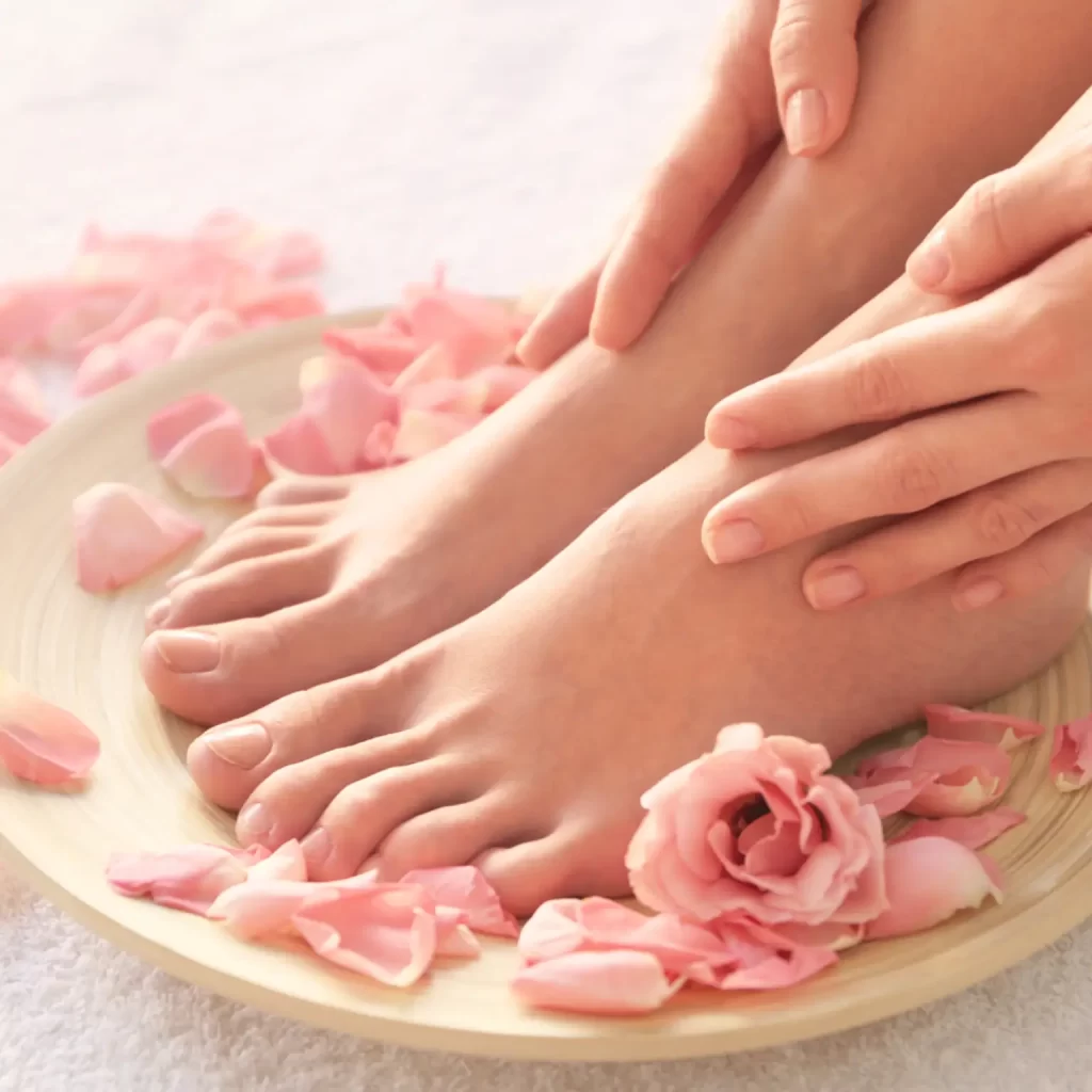 Professional manicure and pedicure at Tress & Beyond unisex salon in Andheri West Mumbai